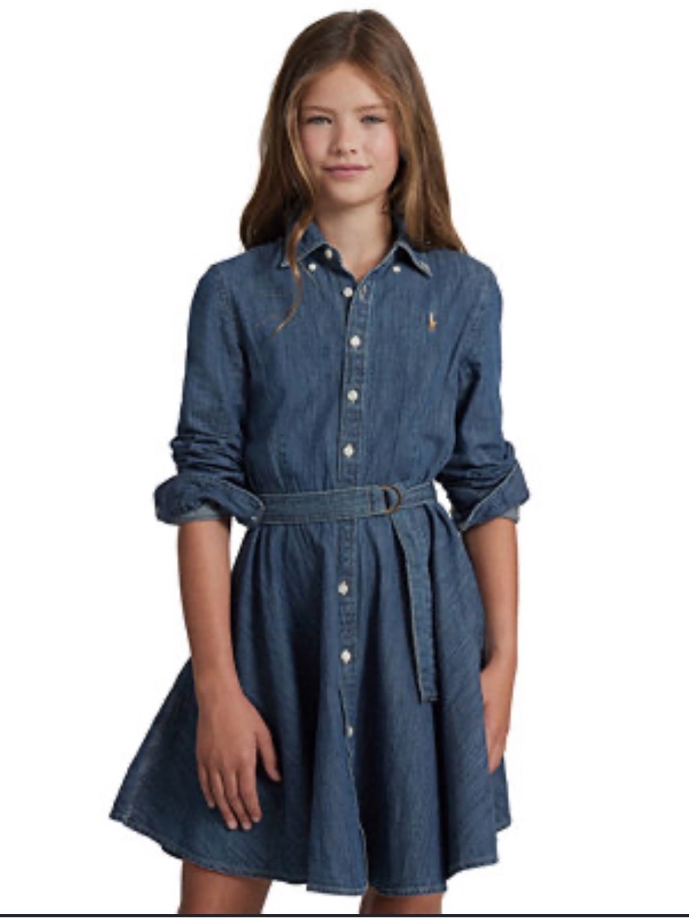 Polo Ralph Lauren Denim Polo Ralph Lauren Denim Belted Shirt Dress Girls Size 10